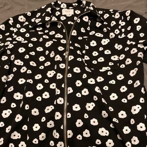 Wesc Black and White Floral Bomber Jacket MensXL Women’s XXL
